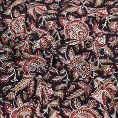 Black Colour traditional Bagru Printed Fabric