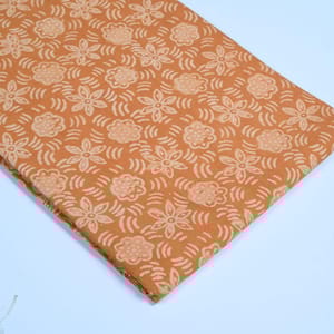 Yellow Colour Daboo floral Printed Fabric