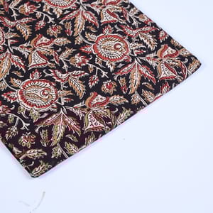 Black Colour traditional Bagru Printed Fabric