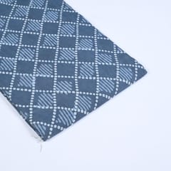 Grey Colour Daboo goemetric Printed Fabric