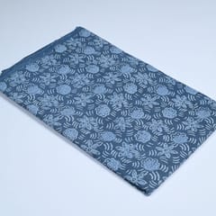 Gray Colour Daboo floral Printed Fabric