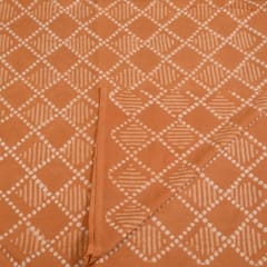 Yellow Colour Daboo goemetric Printed Fabric