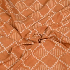 Yellow Colour Daboo goemetric Printed Fabric