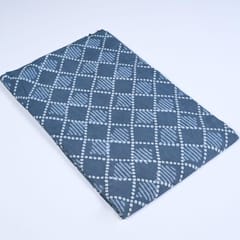 Grey Colour Daboo goemetric Printed Fabric
