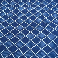 Indigo Blue Colour Daboo goemetric Printed Fabric