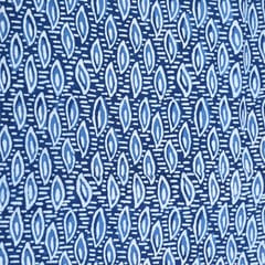 Indigo Blue Colour Daboo Leaf Printed Fabric