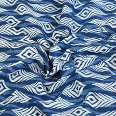 Indigo Blue Colour Daboo Printed Fabric