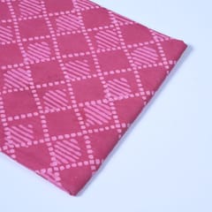 Pink Colour Daboo goemetric Printed Fabric
