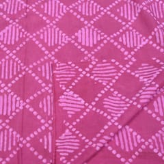 Pink Colour Daboo goemetric Printed Fabric