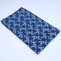 Indigo Blue Colour Daboo floral Printed Fabric