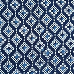 Indigo Blue Colour Daboo goemetric Printed Fabric