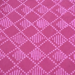 Pink Colour Daboo goemetric Printed Fabric