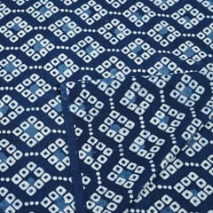 Indigo Blue Colour Daboo goemetric Printed Fabric