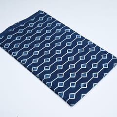 Indigo Blue Colour Daboo goemetric Printed Fabric
