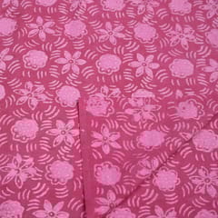 Pink Colour Daboo floral Printed Fabric