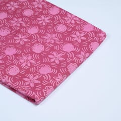 Pink Colour Daboo floral Printed Fabric