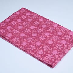 Pink Colour Daboo floral Printed Fabric
