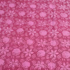 Pink Colour Daboo floral Printed Fabric