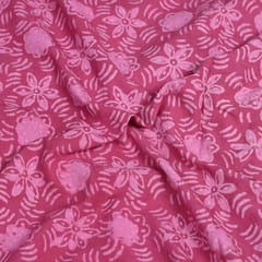 Pink Colour Daboo floral Printed Fabric