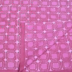 Pink Colour Daboo goemetric Printed Fabric