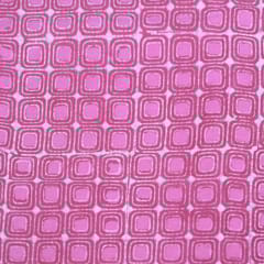 Pink Colour Daboo goemetric Printed Fabric