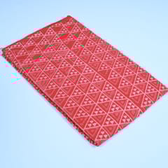 Red Colour Daboo goemetric Printed Fabric