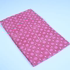 Pink Colour Daboo goemetric Printed Fabric
