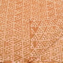 Yellow Colour Daboo goemetric Printed Fabric