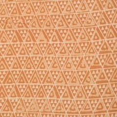 Yellow Colour Daboo goemetric Printed Fabric