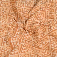 Yellow Colour Daboo goemetric Printed Fabric