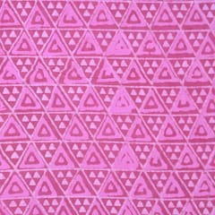 Pink Colour Daboo goemetric Printed Fabric