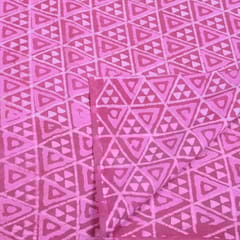 Pink Colour Daboo goemetric Printed Fabric