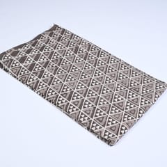 Brown Colour Daboo goemetric Printed Fabric