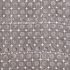 Brown Colour Daboo goemetric Printed Fabric