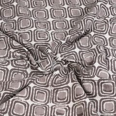 Brown Colour Daboo goemetric Printed Fabric