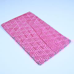 Pink Colour Daboo goemetric Printed Fabric