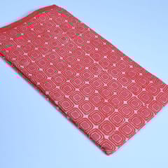 Red Colour Daboo goemetric Printed Fabric