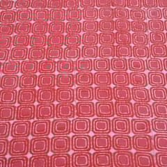 Red Colour Daboo goemetric Printed Fabric
