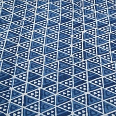 Blue Colour Daboo goemetric Printed Fabric