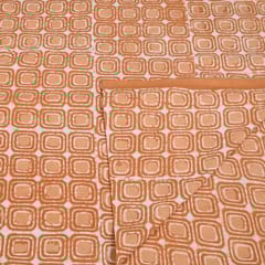 Yellow Colour Daboo goemetric Printed Fabric