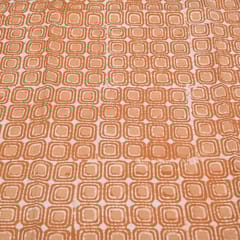 Yellow Colour Daboo goemetric Printed Fabric