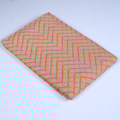 Bright Pink and Firozi Cotton Printed Fabric