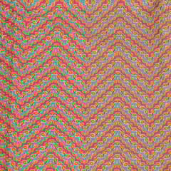 Bright Pink and Firozi Cotton Printed Fabric
