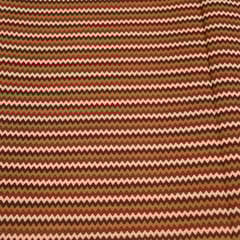Brown Colour Zig Zag Cotton Printed fabric