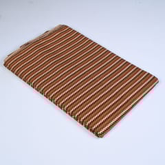 Brown Colour Zig Zag Cotton Printed fabric