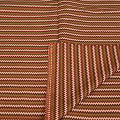 Brown Colour Zig Zag Cotton Printed fabric