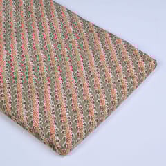 Khaki Colour Cotton Printed Fabric