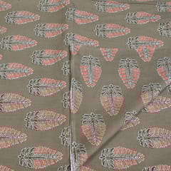 Khaki Colour Cotton Printed Fabric