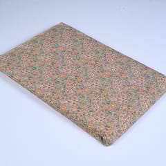 Khaki Colour Cotton Printed Fabric