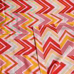 Geometric Zig Zag pattern Japan Cotton Silk Fabric